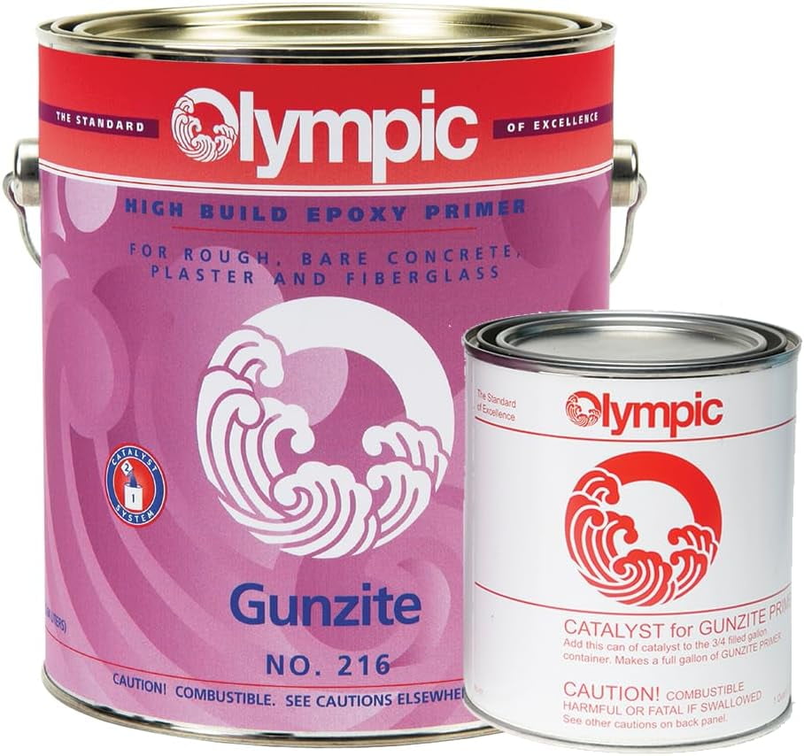 Olympic Pool Paint Gunzite Primer 1 Gallon TwoPart Epoxy Primer For Rough Plaster Or