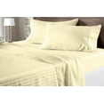 thumbnail image 1 of Olympic Queen Size 4-PCs Sheet Set, 500 Thread Count 100% Egyptian Cotton, (Stripe Pattern) Egyptian Cotton Fits 23-30 Inch Deep Pocket Sheets, Olympic-Queen Size (Stripe, Ivory), 1 of 5