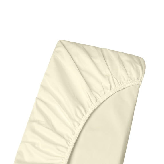 Olympic Queen Size Fitted Sheet Only - 1000-Thread Count 100% Pure Organic Cotton, 10 inches Deep Pockets Fitted Sheet, Soft, Smooth, Cooling, Sateen Weave - Ivory Color