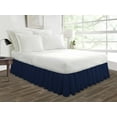 thumbnail image 1 of Olympic Queen Size Tailored Drop Ruffled Solid Bed Skirt with Adjustable Elastic Belt Microfiber Fabric Fade & Wrinkle Resistant Bed Frame Cover Easy to Fit & Care (10 Inch Drop, Navy Blue), 1 of 4