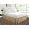 thumbnail image 1 of Olympic Queen Size Tailored Drop Ruffled Solid Bed Skirt with Adjustable Elastic Belt Microfiber Fabric Fade & Wrinkle Resistant Bed Frame Cover Easy to Fit & Care (17 Inch Drop, Taupe), 1 of 4