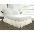 thumbnail image 1 of Olympic Queen Size Tailored Drop Ruffled Solid Bed Skirt with Adjustable Elastic Belt Microfiber Fabric Fade & Wrinkle Resistant Bed Frame Cover Easy to Fit & Care (24 Inch Drop, Ivory), 1 of 4