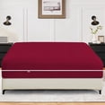 thumbnail image 1 of Olympic Queen Size Zippered Closure Fitted Sheet (66" x 80"), 1-Piece Bottom Sheet, 800 Thread Count 100% Egyptian Cotton, Fits Up to 21" Deep Mattress, Color Burgundy Solid, 1 of 6