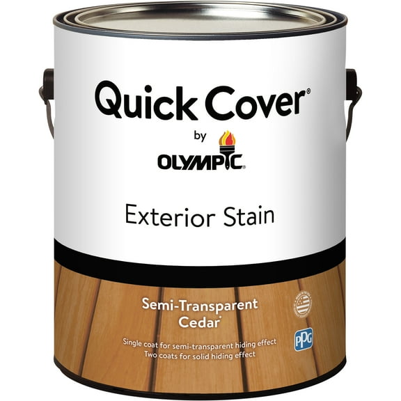 Olympic Quick Cover Cedar Semi-Transparent Interior/Exterior Wood Stain, 1 Gallon
