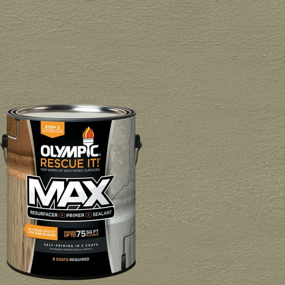 Olympic Rescue It 1 Gallon SC-1040 Heritage Gray Exterior Deck Resurfacer and Primer with Sealer