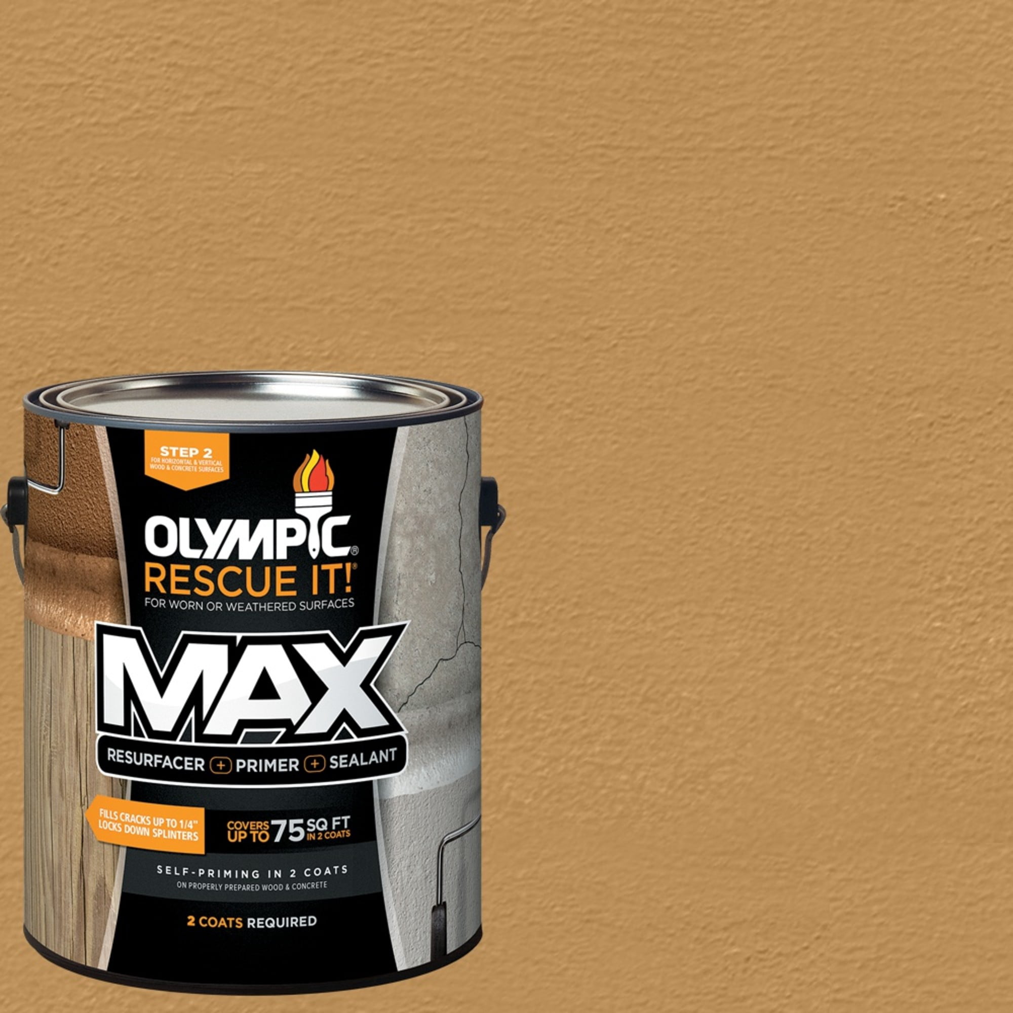 Olympic Rescue It 1 Gallon SC-1067 Rawhide Exterior Deck Resurfacer and Primer with Sealer
