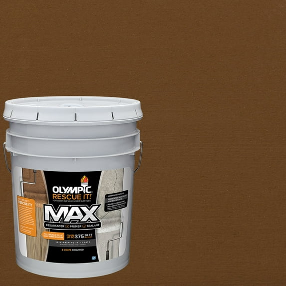 Olympic Rescue It 5 Gallons SC-1010 Butternut Solid Exterior Deck Resurfacer and Primer with Sealer