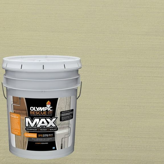 Olympic Rescue It 5 Gallons SC-1051 Mystic White Solid Exterior Deck Resurfacer and Primer with Sealer