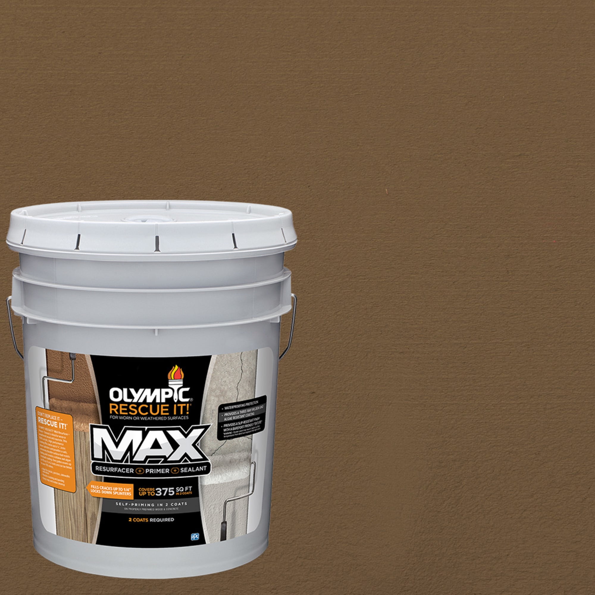 Olympic Rescue It 5 Gallons SC-1077 Smoky Suede Solid Exterior Deck Resurfacer and Primer with Sealer