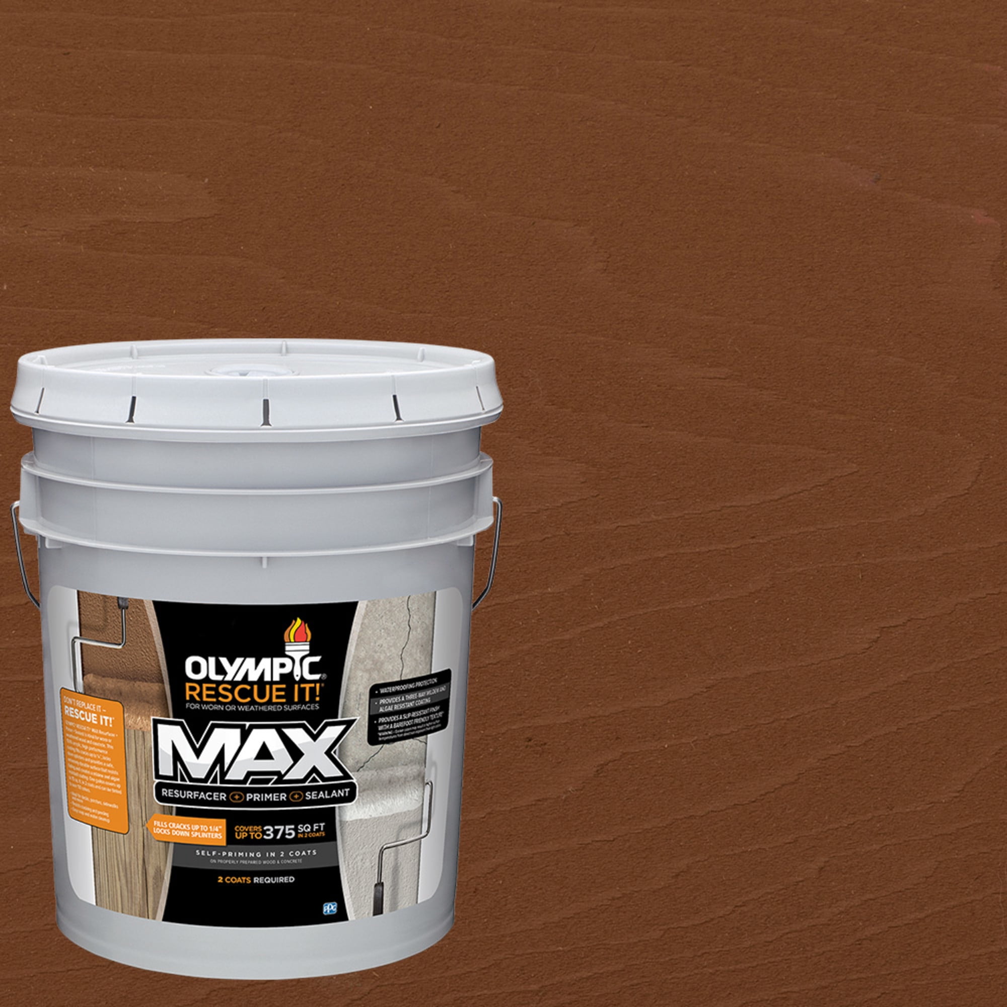 Olympic Rescue It 5 Gallons SC-1084 Timberline Solid Exterior Deck Resurfacer and Primer with Sealer