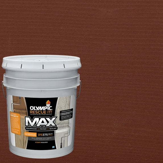 Olympic Rescue It 5 Gallons SC-1052 Deep Redwood Solid Exterior Deck Resurfacer and Primer with Sealer