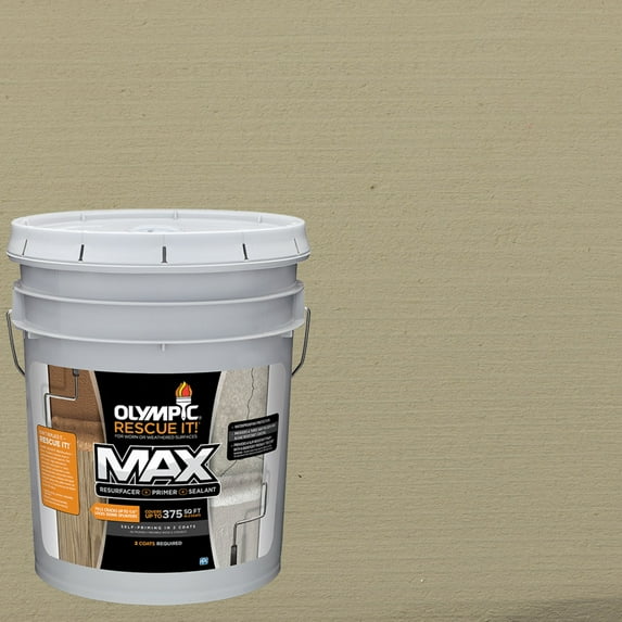 Olympic Rescue It 5 Gallons SC-1071 Sandstone Solid Exterior Deck Resurfacer and Primer with Sealer
