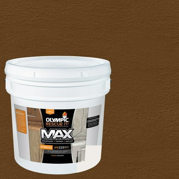 Olympic Rescue It Solid Exterior Deck Resurfacer and Primer with Sealant Butternut, 3 Gallon