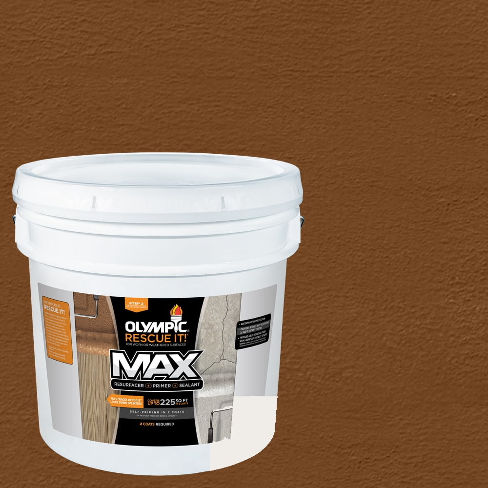 Olympic Rescue It Solid Exterior Deck Resurfacer and Primer with Sealant Cedar, 3 Gallon