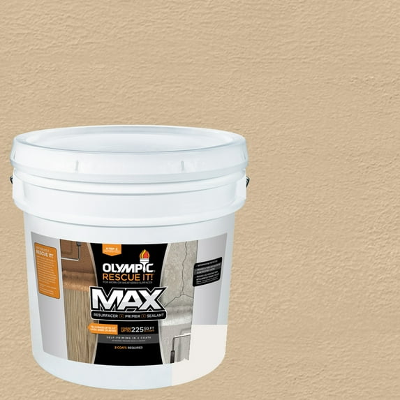 Olympic Rescue It Solid Exterior Deck Resurfacer and Primer with Sealant Pink Sand, 3 Gallon