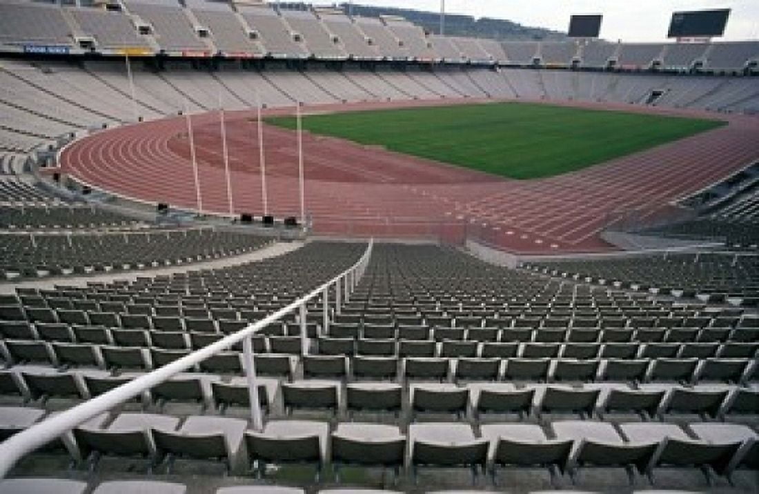 Olympic Stadium Barcelona Spain Canvas Art - Michele Molinari DanitaDelimont (18 x 12)