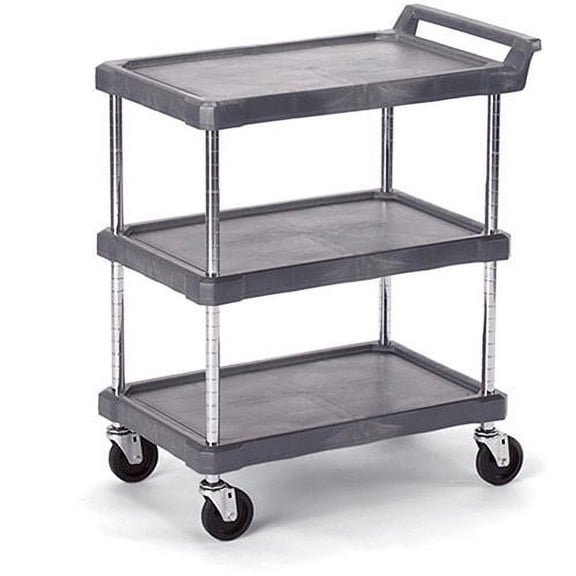 Olympic Storage 4700800 Utility Cart with Chrome Posts, 3 Shelf - Gray - 38 x 17 in.