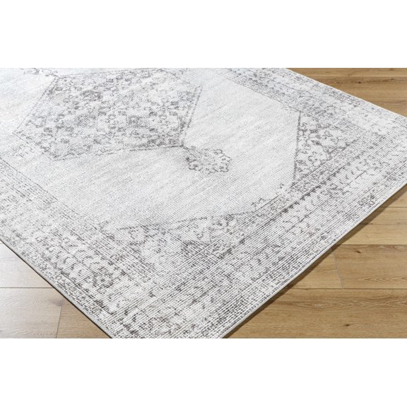 BoutiqueRugs Olympic Traditional Area Rug - Medium Gray - 6'7" x 9'