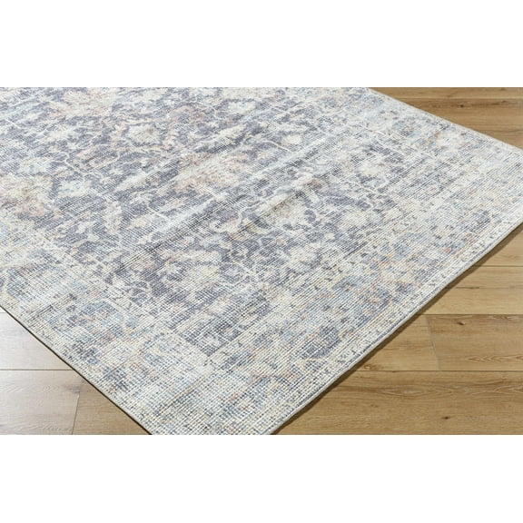 BoutiqueRugs Olympic Traditional Area Rug - Navy, Charcoal, Sky Blue - 6'7" x 9'