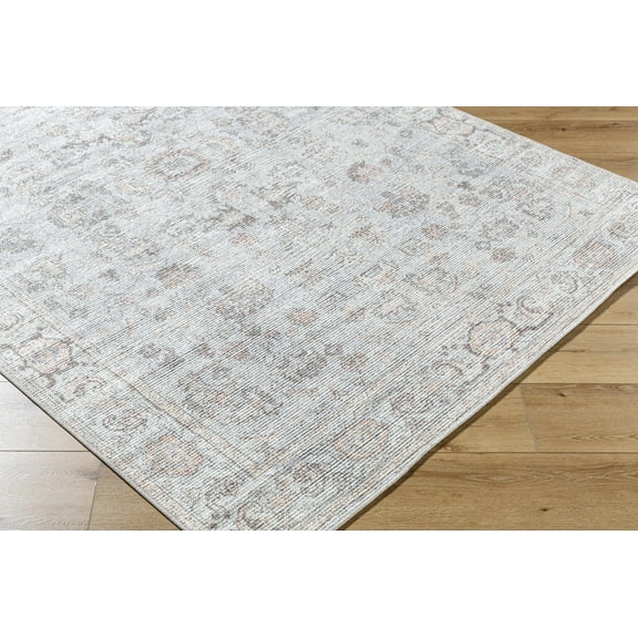 Olympic Traditional Runner Rug - Gray, Light Blue, Cream - 2'7" x 7'3" Runner
