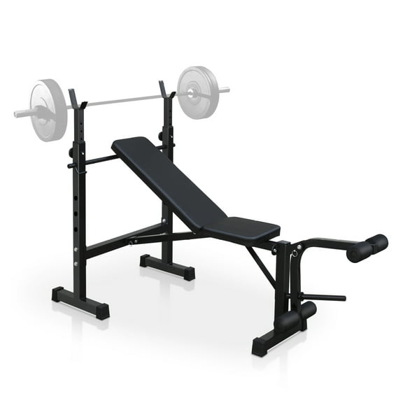 Olympic Weight Bench Set - Squat Rack & Bench for Home Gym - Full Body Workout - 330lbs Capacity