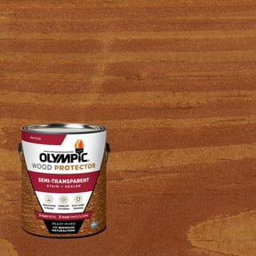 Olympic Wood Protector Redwood Semi-Transparent Exterior Wood Stain and Sealer, 1 Gallon