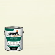 Olympic 1 Gallon White Solid Exterior Wood Protector Stain Plus Sealer in One