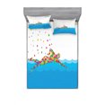thumbnail image 1 of Olympics Bedding Set with Sheet & Covers, Pattern of Swimmer in Pool with Different Sized Circles Colorful Modern Art, Printed Bedroom Decor 2 Shams, 4 Sizes, Red Green Blue, by Ambesonne, 1 of 3