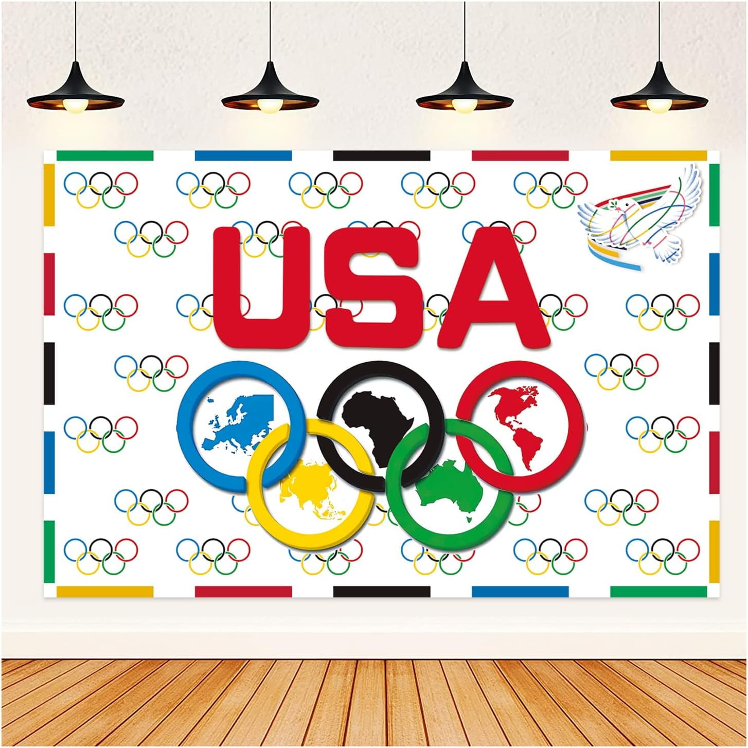 Olympics Decorations Banner USA Rings Games International Sports ...