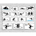 thumbnail image 1 of Olympics Decorations Tapestry, Sports Competition Games Dancing Horse Riding Bowling Athletics Art, Wall Hanging for Bedroom Living Room Dorm Decor, 80W X 60L Inches, Black White, by Ambesonne, 1 of 2