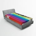 thumbnail image 1 of Ambesonne Colorful Fitted Sheet, Marathon Runner Ombre, Twin XL Size, Orange Purple Blue, 1 of 2
