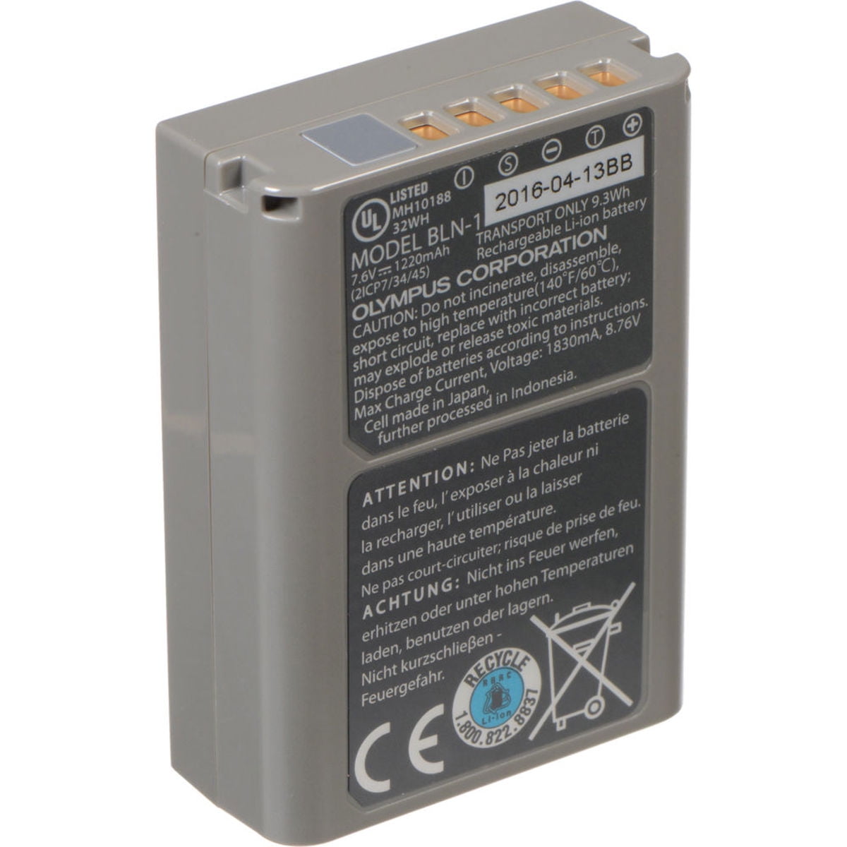 Olympus BLN-1 7.6V 1220mAh Rechargeable Lithium-Ion Battery