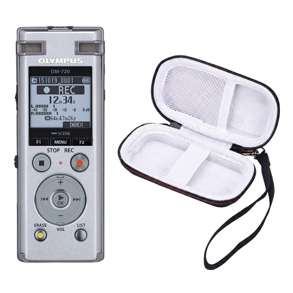 Olympus DM-720 4GB Digital Recorder (Silver) + Case (International Version)