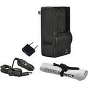 Olympus Evolt E-410 Off Camera Intelligent AC & DC Rapid Charger + Nwv Direct Microfiber Cleaning Cloth.