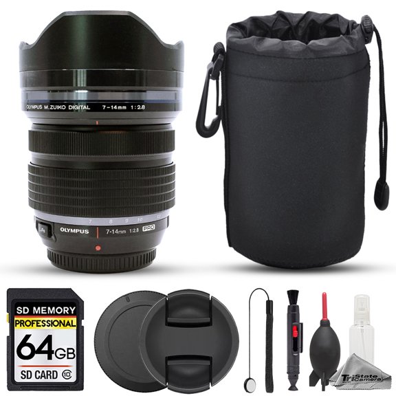 Olympus M.Zuiko Digital ED 7-14mm f/2.8 PRO Lens - 7pc 64GB Memory Bundle (International Version)