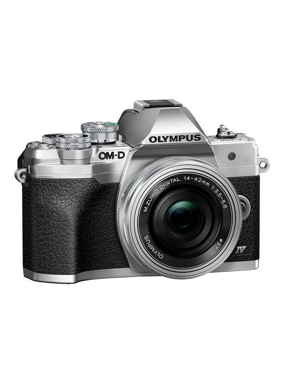 Olympus OM-D E-M10 Mark IV 20.3 Megapixel Mirrorless Camera with Lens, 0.55", 1.65", Silver