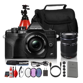 Olympus OM-D E-M10 Mark IV 20.3MP Mirrorless Camera | 4K Video, 5-Axis Stabilization, 8.7fps | 14-42mm & 40-150mm Lenses, Filter Kit, HDMI Cable, Memory Card, Tripod, Bag