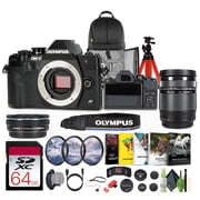 Olympus OM-D E-M10 Mark IV Mirrorless Digital Camera with 14-42mm and 40-150 mm Lens + 3PC MC PRO FILTER KIT UV/CPL/F 37MM + 64GB Memory Card + More