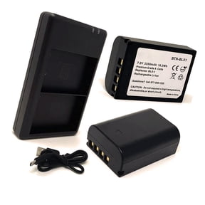 Olympus OM SYSTEM OM-1 MARK II Replacement Battery 2250mAh (2-Pack) with USB Dual Charger
