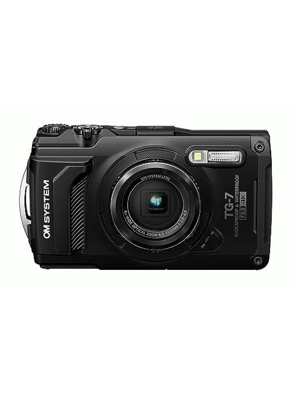 Olympus OM SYSTEM Tough TG-7 Digital Camera (Black), Black