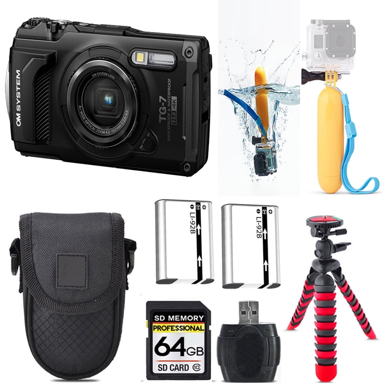 【ほぼ新品】Tough TG-7 ＋ SDカード【OM SYSTEM】 Olympus OM SYSTEM Tough TG-7 Digital Camera (Black) + Floating