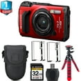 thumbnail image 1 of Olympus OM SYSTEM Tough TG-7 Digital Camera (Red) + 1 Yr Warranty +Tripod + Case -32GB Kit (International Version), 1 of 5