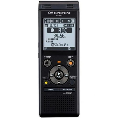 OM System - WS-883 Digital Voice Recorder - Black