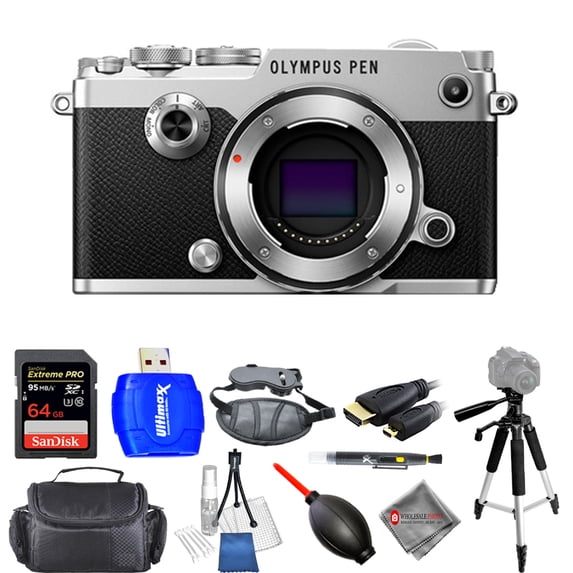 Olympus PEN-F Mirrorless Micro 4/3 Digital Camera (Body, Silver) - Pro Kit