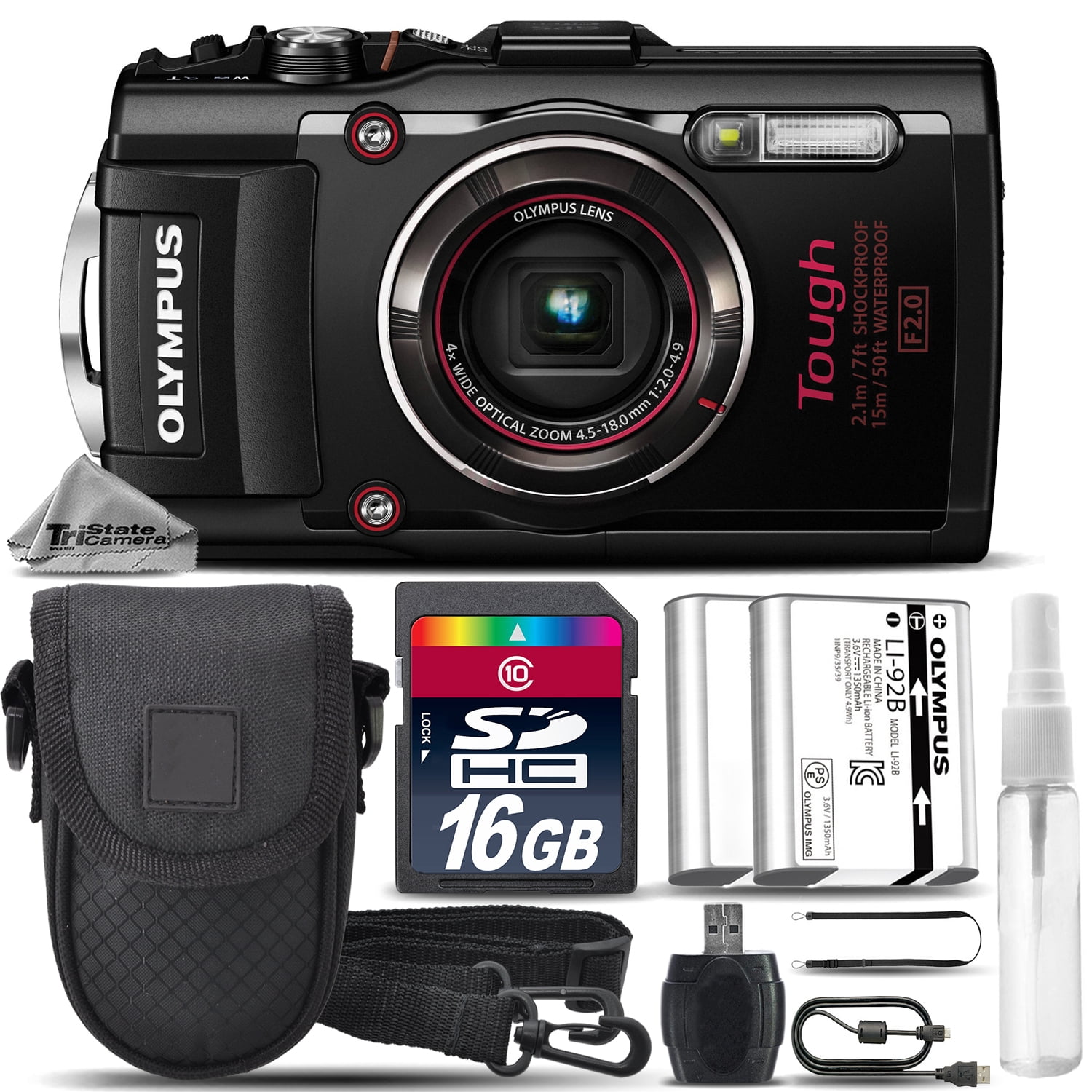 Olympus Stylus TOUGH TG-4 Digital Waterproof Camera Black +CASE +