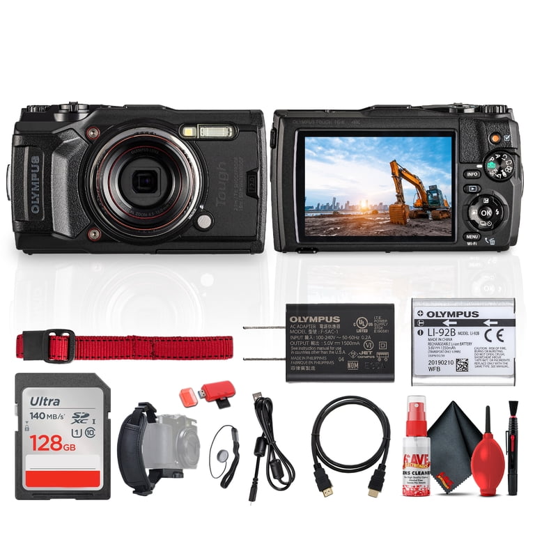 Olympus Tough TG-6 Digital Camera (Black) (V104210BU000) Bundle