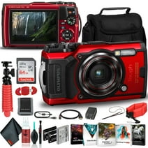 Olympus Tough TG-6 Waterproof Camera (Red) New - Wi-Fi with Extra Batteries, Float Strap, and More