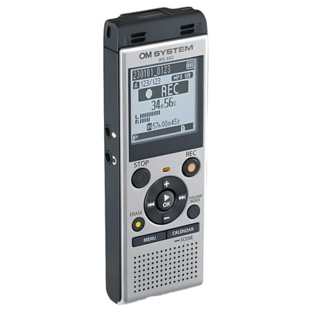 OM System - WS-882 Digital Voice Recorder - Black/Grey