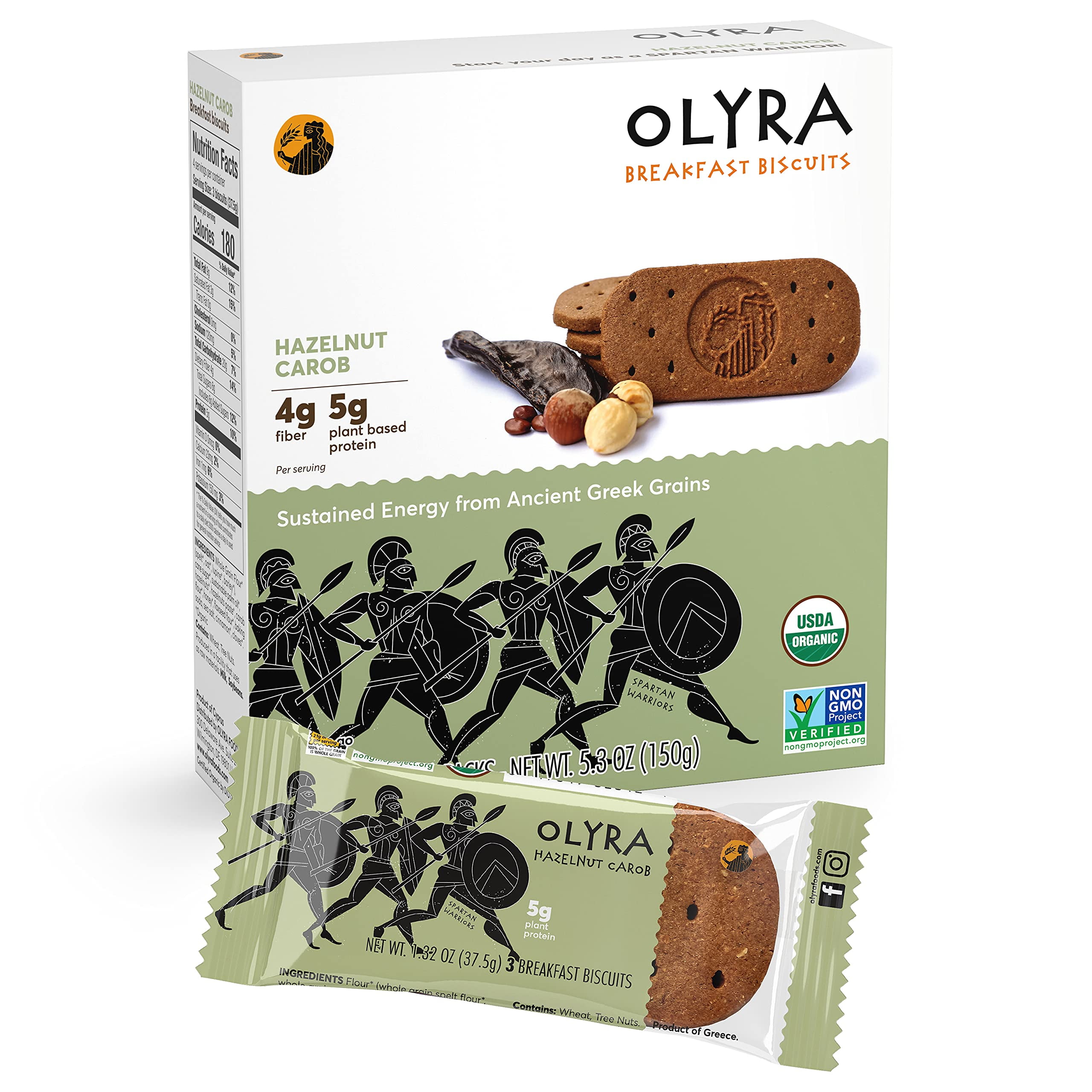 Olyra Organic Breakfast Biscuits TMA3 Hazelnut Carob | Healthy Snacks ...