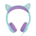 thumbnail image 1 of Olyre Cat Ear Kids Headphones Wired with Microphone,Safe 85db Volume Limited Children Headphones with RGB Dynamic Lighting and Share Function for Boys Girls for Kids Tablet Laptop Green, 1 of 6